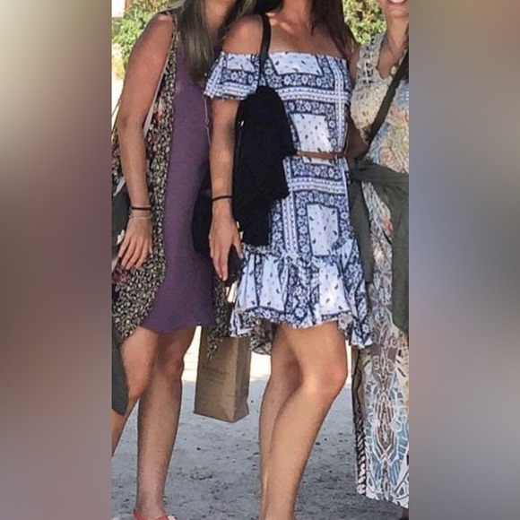 New! Cinq a Sept Minella Bandana-Print Patchwork Ruffle Dress 💙 size 4 - Picture 3 of 13